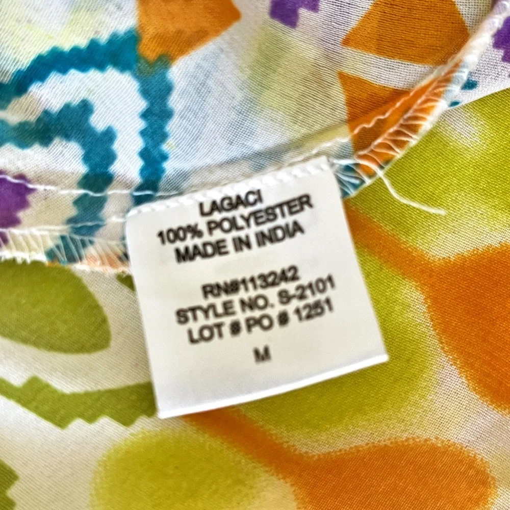 ⛔️SOLD⛔️ LAGACI Crop Top - Chiffon, Built-in Bra, Adj Straps - Sz M NWT - Picture 9 of 13